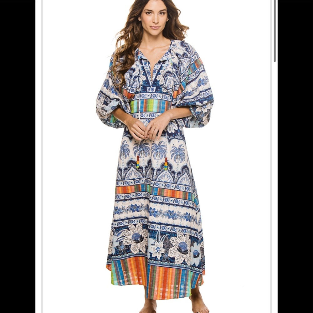 Farm rio blue palms midi dress 👗 NWT